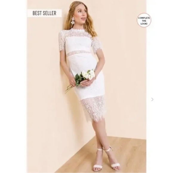 Francesca White Lace Midi Cocktail Dress- NWT size Small. - Picture 2 of 5